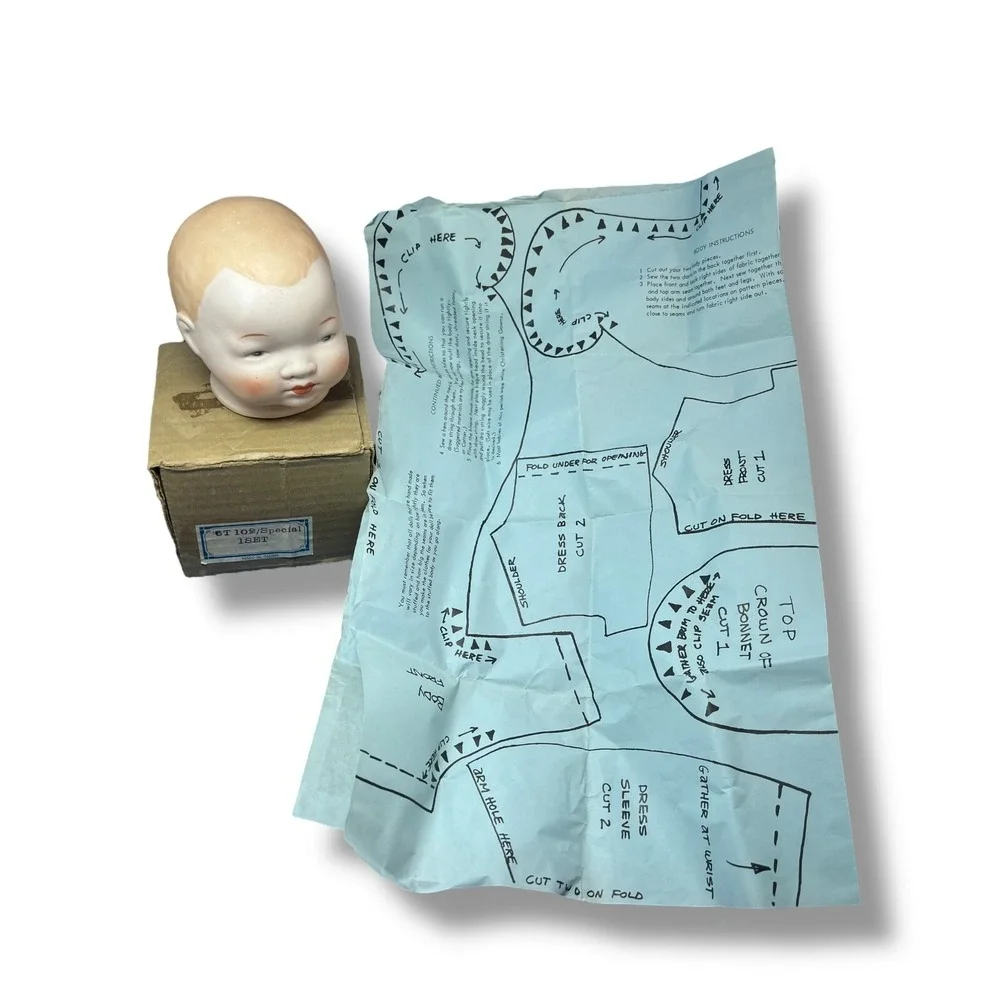 Vintage 1973 Huston Studios Bisque Porcelain Baby Doll Kit Japan Head Hands T102